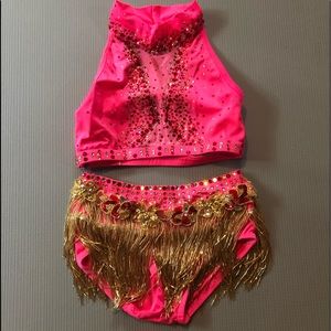 Hot pink custom made dance costume